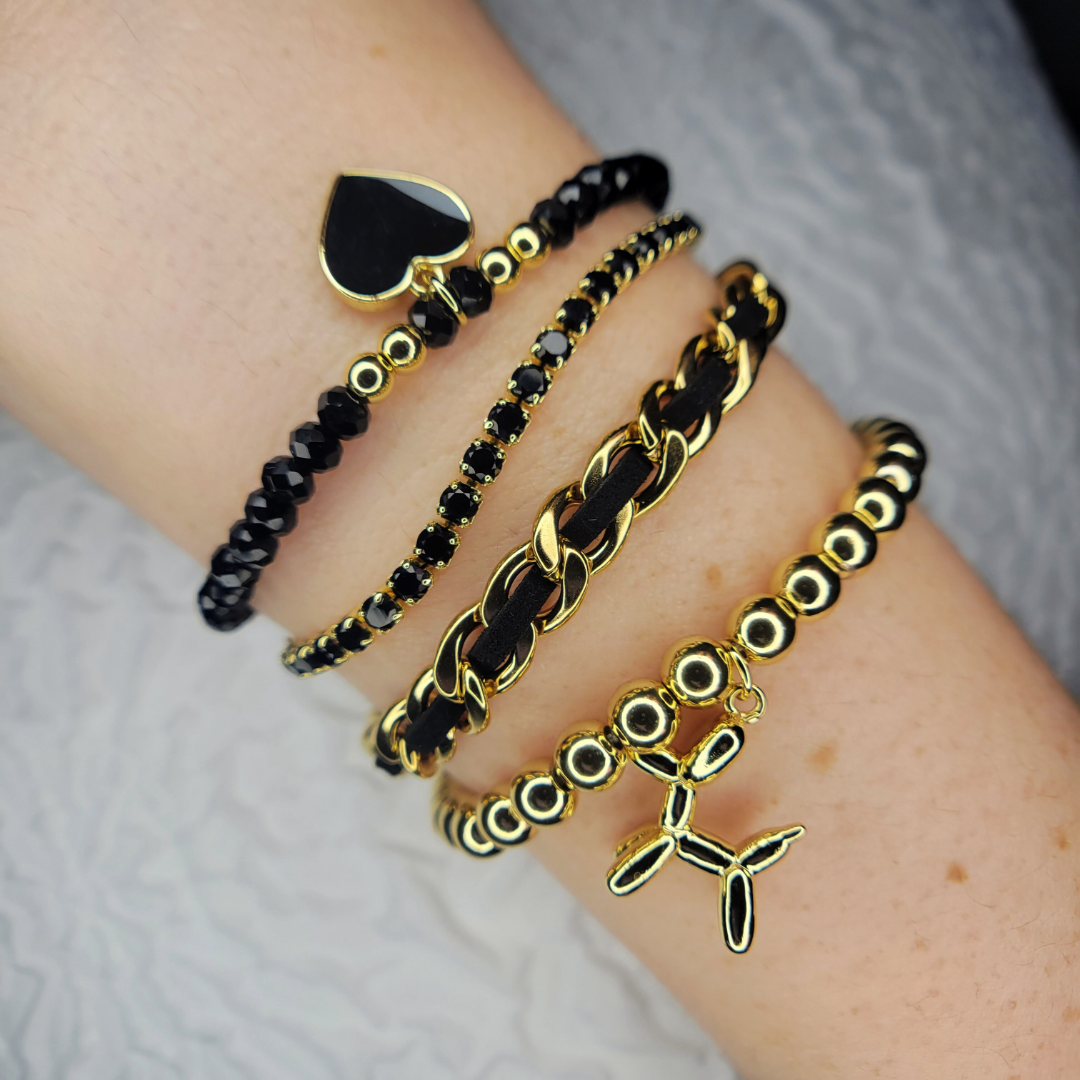 Pulsera Ballon Dog - Pulsera de cuentas / Ajustable / Todos los tamaños / Acero inoxidable