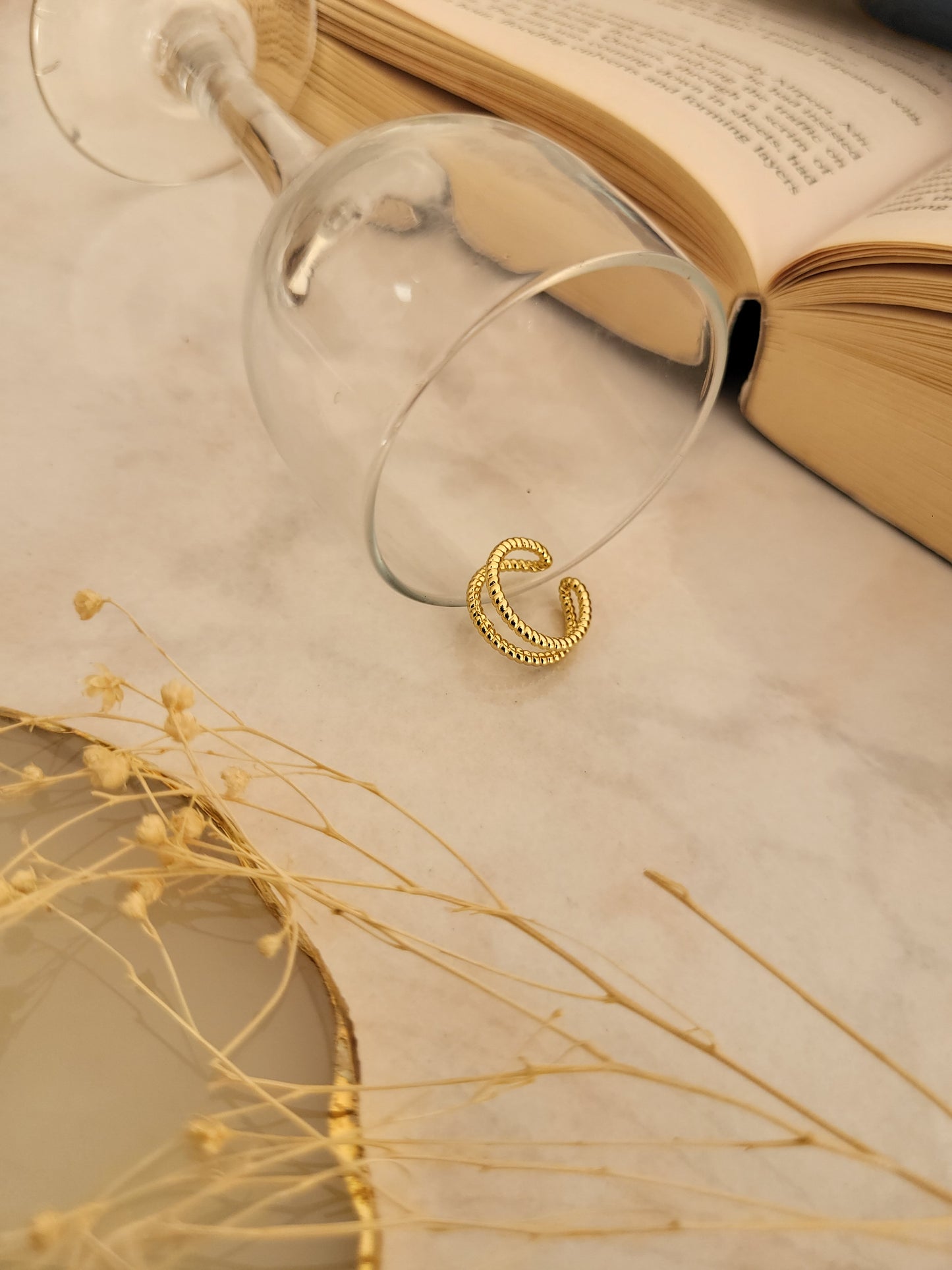 Ear Cuff de doble línea - Acero inoxidable / No necesita perforación