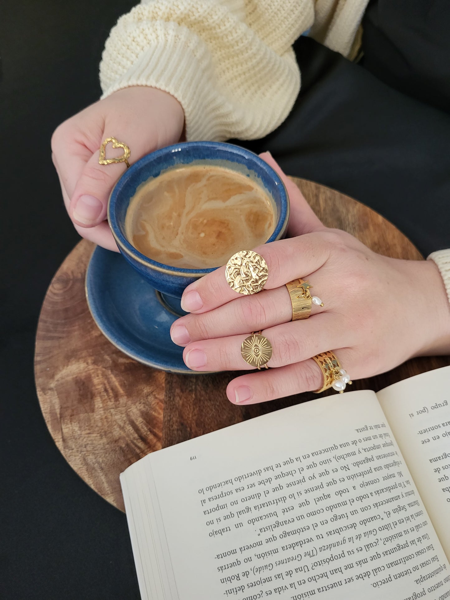 Anillo de corazón ajustable - Acero inoxidable / Forma de corazón / Anillo de tamaño ajustable