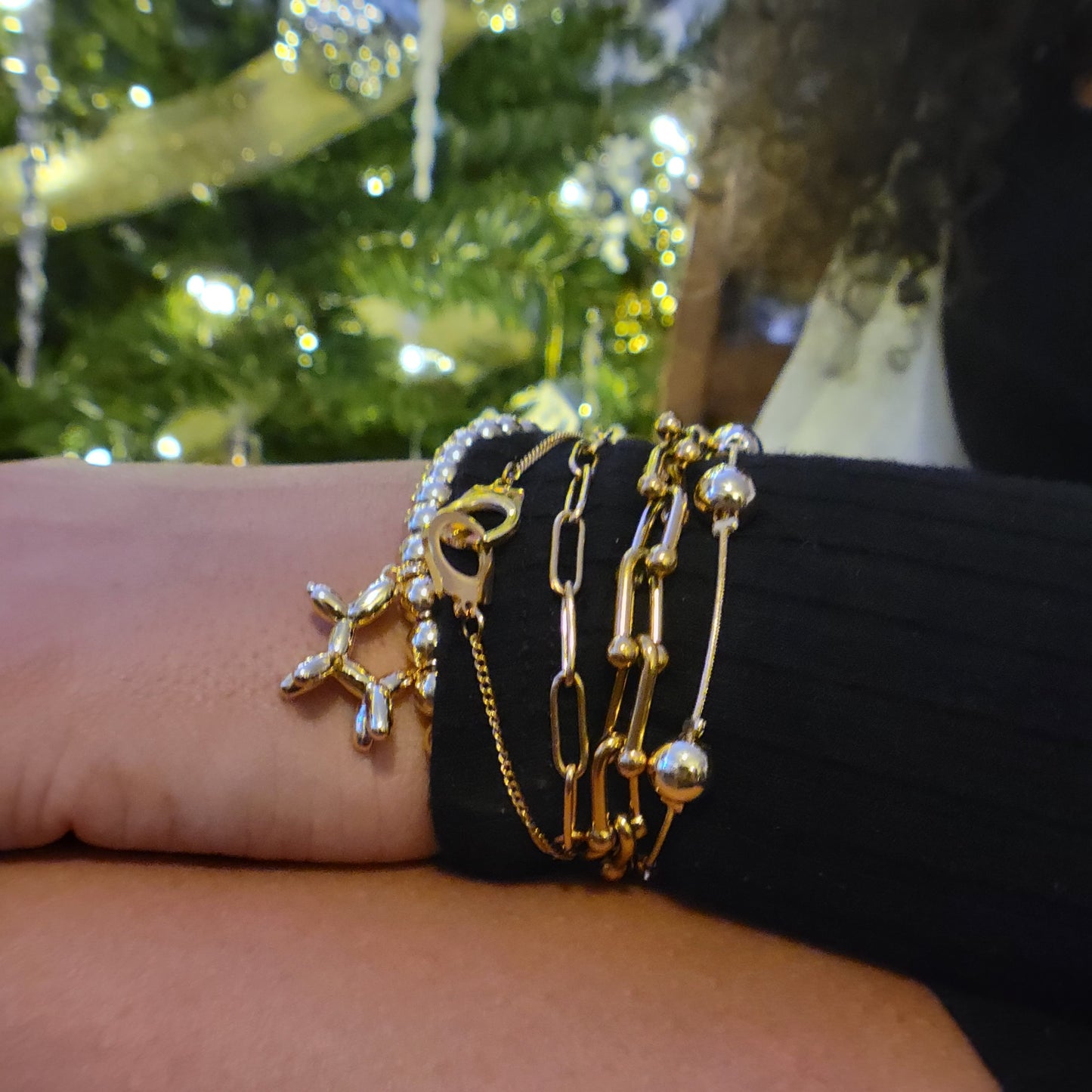 Pulsera de cuentas - Acero inoxidable / Oro