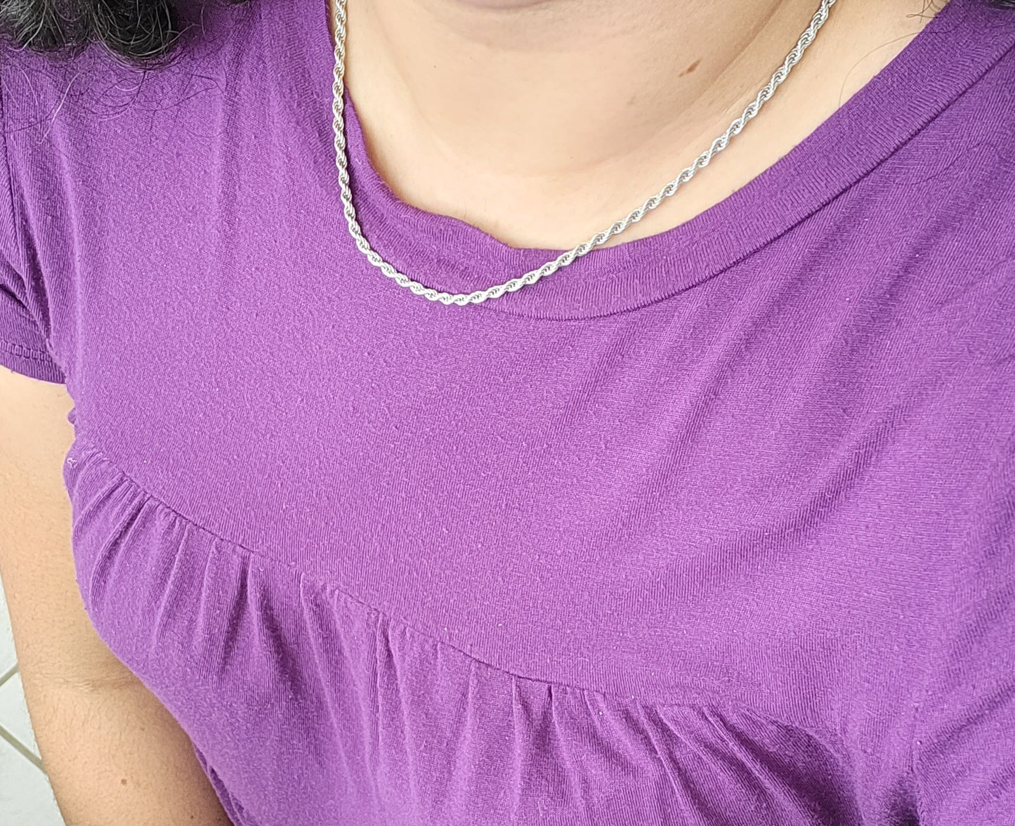 Collar de Plata Irregular - Acero Inoxidable / Minimalista / Moderno