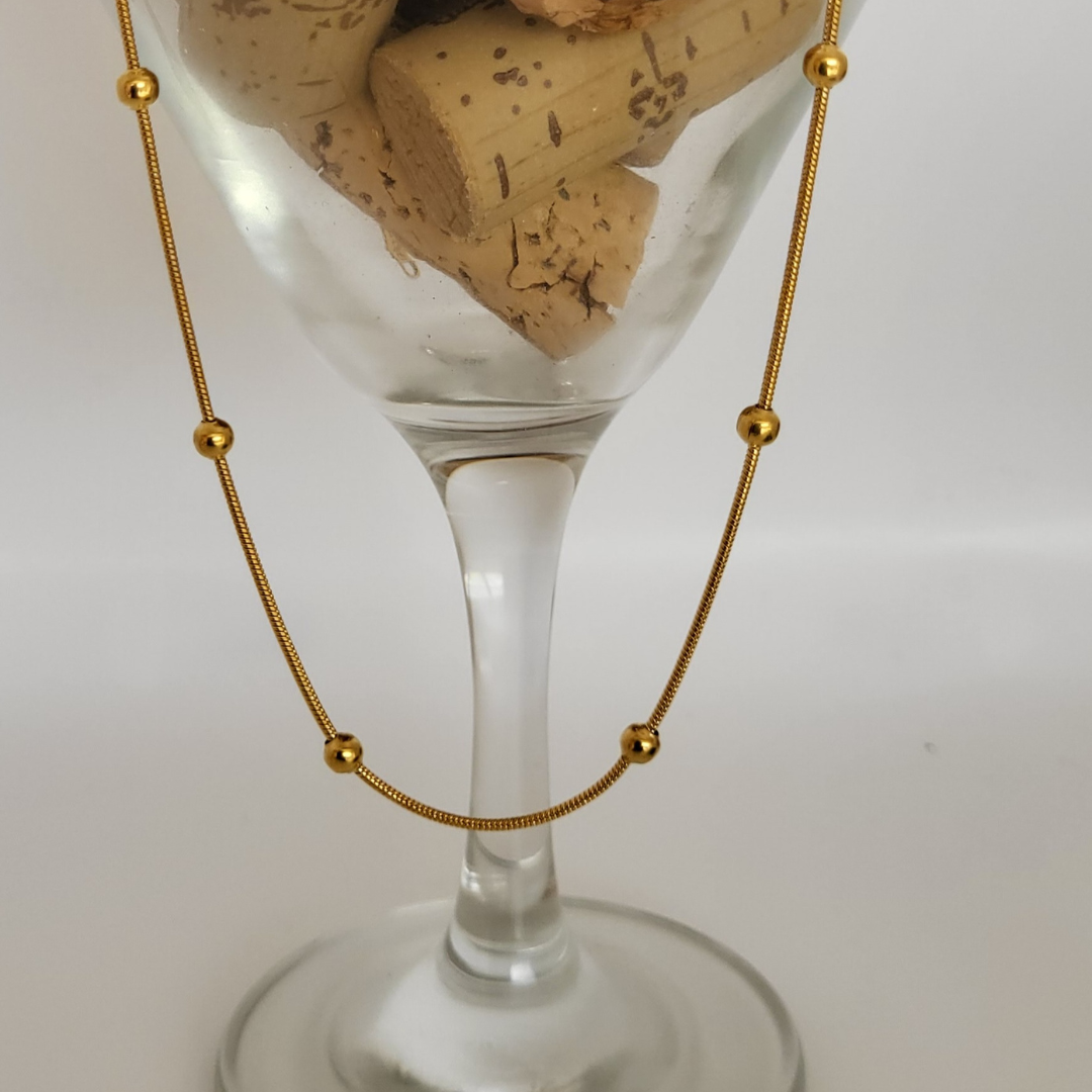 Collar de Cuentas - Oro / Acero Inoxidable / Minimalista / Clásico