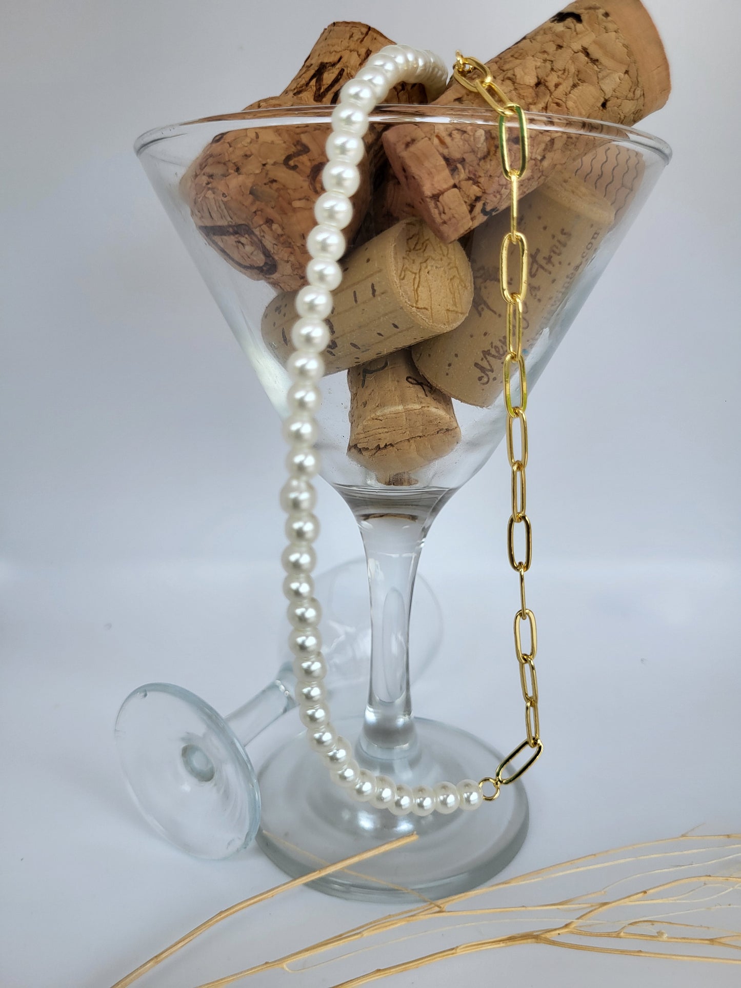 Collar de cadena de perlas - Perla de imitación / Estilo doble
