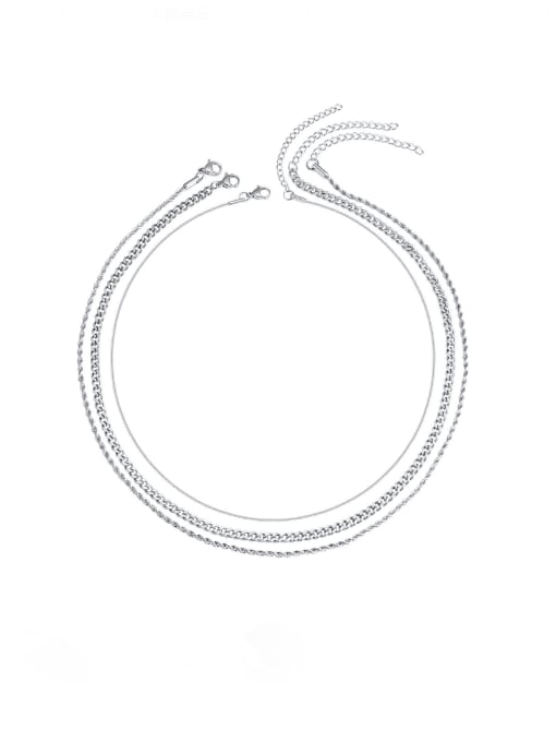 3 in 1 Silver Necklace - Multi Strand Necklace / Minimalist / 3 Pieces
