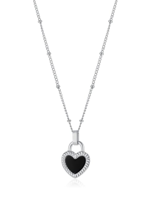 Duo Necklace - Black Heart / White Heart / Double Sided