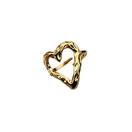 Adjustable Heart Ring - Stainless Steel / Heart Shape / Adjustable Size Ring