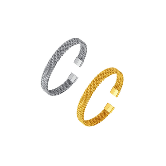 Weave Bangle - Silver / Gold / Stainless Steel